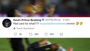 Wenig Verständnis für die Entscheidung zeigt Kevin-Prince Boateng - um es mal milde auszudrücken.