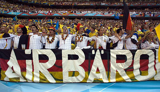 Auch bei der WM 2006 in Deutschland war das "Air-Bäron"-Banner mit dabei