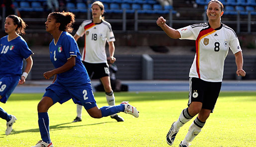 Inka Grings erzielte mit ihren beiden Toren gegen Italien ihre Länderspieltreffer 47 und 48