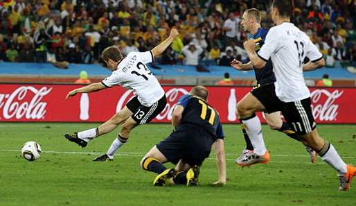 Thomas Müller erzielte gegen Australien sein erstes Länderspieltor