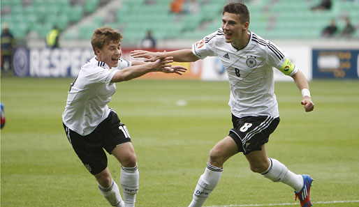 Leon Goretzka (r.) schoss das Tor des Tages für die deutsche U17-Auswahl