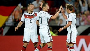 Torschützen gegen Armenien: Lukas Podolski und Miroslav Klose trafen je einmal, Maro Götze doppelt