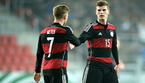Timo Werner erzielte zwei Tore für den deutschen Nachwuchs gegen Aserbaidschan