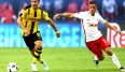 Diego Demme im Zweikampf mit Dortmunds Mario Götze