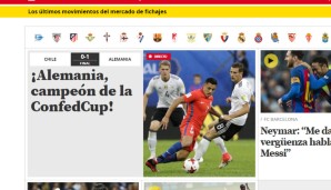 Mundo Deportivo macht's etwas schlichter: "Deutschland, Champion des Confed Cup"