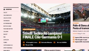 Auch in Italien prangert der Confed-Cup-Sieg der Deutschen direkt im Aufmacher. Tedeschi campioni!