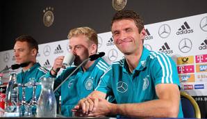 Manuel Neuer, Thomas Müller und Julian Brandt stellten sich den Fragen der Journalisten.