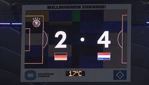 Deutschland kassierte erstmals in einem Heimspiel gegen Holland 4 Gegentore - zuletzt war das beim 4:4 in Amsterdam 1914 passiert.