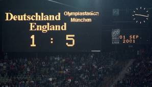 PLATZ 7: 1:5 gegen England – 01. September 2001 – WM-Quali-Gruppenspiel in München