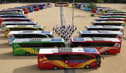Die Setra-Busse der Daimler AG sind die offiziellen Busse der EM 2012
