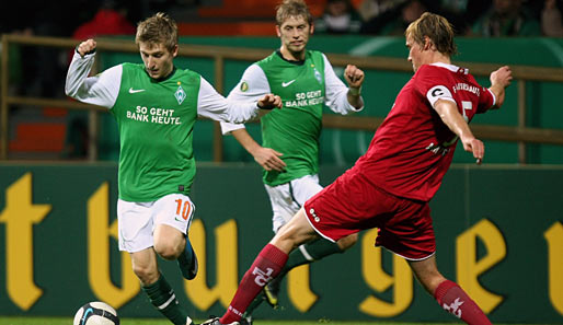 Im Achtelfinale bezwang Werder Bremen den 1. FC Kaiserslautern mit 3:0
