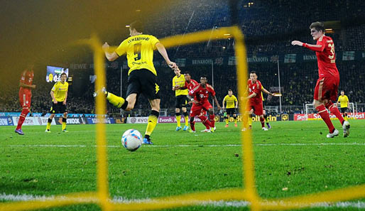 Beim Ligaduell im April sorgte Lewandowski per Hacke für Dortmunds Sieg gegen Bayern