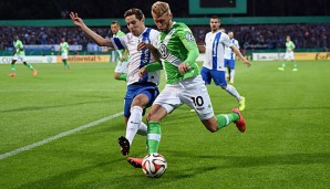 Aaron Hunt gab für Wolfsburg in Darmstadt sein Pflichtspieldebüt