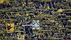 Die Fans vom BVB können ihrem Team auf dem Flughafengelände in Tempelhof zuschauen