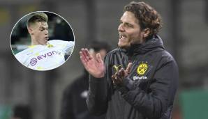 War zufrieden mit dem BVB-Debüt von Steffen Tigges, aber nicht zufrieden von der spielerischen Leistung des BVB in Braunschweig: Edin Terzic.