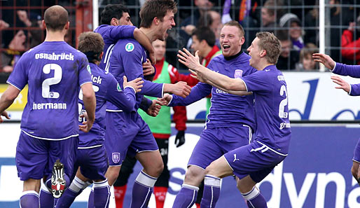 Der VfL Onsabrück bejubelte den Sprung zurück an die Spitze der 3. Liga