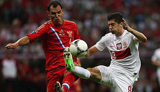 Robert Lewandowski (r.) konnte bei der EURO 2012 bereits einmal für Polen treffen