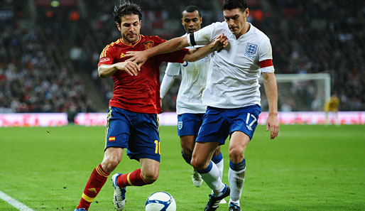Cesc Fabregas (l.) wird den Spaniern im ersten Spiel gegen Italien wohl zur Verfügung stehen