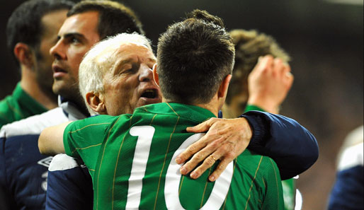 Für Nationaltrainer Giovanni Trapattoni und Robbie Keane gab es in Ungarn nur ein 0:0