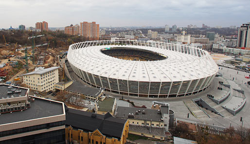 Das Olympiastadion von Kiew. Hier wird das Finale der EM 2012 ausgetragen