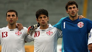 Lewan Kobiashvili (M.) absolvierte 100 Länderspiele für Georgien