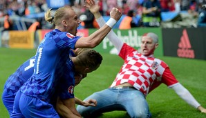 Ein kroatischer Fan schaffte es auf das Spielfeld