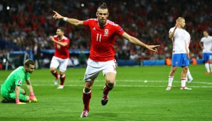 Gareth Bale (Wales) ist erst der siebte Spieler der EM-Geschichte, der in jedem Gruppenspiel getroffen hat. Berühmteste Vorgänger: Platini, Stoichkov, van Nistelrooy ...