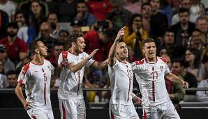Seltener Jubel: Für Serbiens Nationalmannschaft um Dusan Tadic läuft es bis dato in der EM-Qualifikation noch nicht rund.