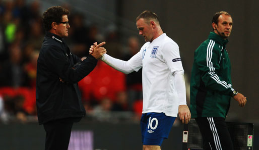 Nationaltrainer Fabio Capello verzichtet bei einem Testspiel gegen Weltmeister Spanien auf Rooney