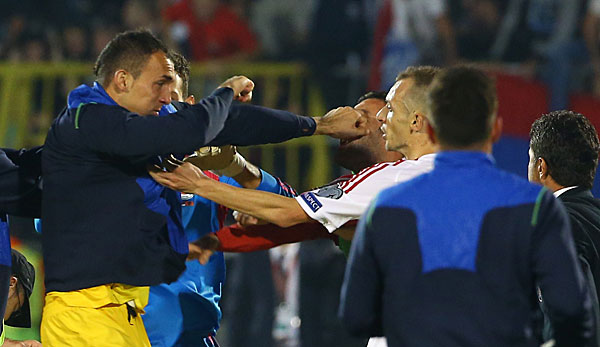 Das Spiel zwischen Serbien und Albanien musste in der 41. Minute abgebrochen werden