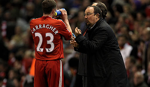 Liverpools Trainer Rafael Benitez schwört seine Spieler auf das Europa-League-Halbfinale ein