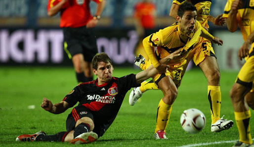 Auch Stürmer Patrick Helmes (l.) konnte beim 0:0 im Hinspiel gegen Saloniki keinen Treffer erzielen