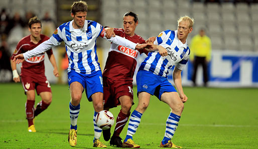 Im Hinspiel siegte der VfB Stuttgart mit Mauro Camoranesi (M.) mit 2:1 bei Odense BK
