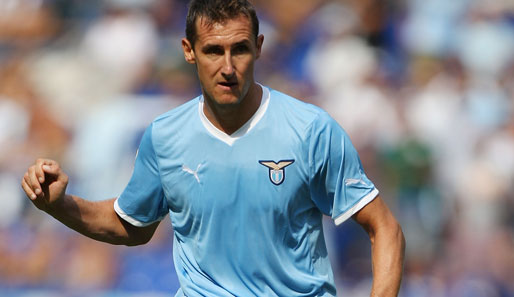 Miroslav Klose kann in der Europa League gegen Sporting Lissabon für Lazio Rom spielen