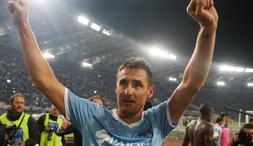 Derby-Held Miroslav Klose möchte mit Lazio Rom den ersten Sieg in der Europa League einfahren