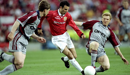 Eines der wichtigsten Spiele in der Karriere des Ryan Giggs (M.): Das Champions-League-Finale 1999