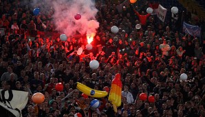 Die Feyenoord-Fans machten auch im Stadion ordentlich Unordnung