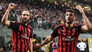 Gonzalo Higuain und Patrick Cutrone sollen für die Milan-Tore sorgen.