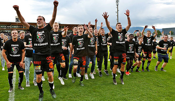 Der Wolfsberger AC feiert den Einzug in die Europa League-Gruppenphase