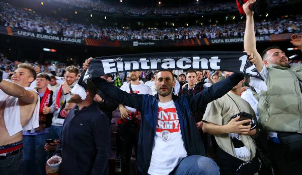 Die Frankfurter Fans werden im Rückspiel im Deutsche Bank Park gegen West Ham wieder für Stimmung sorgen.
