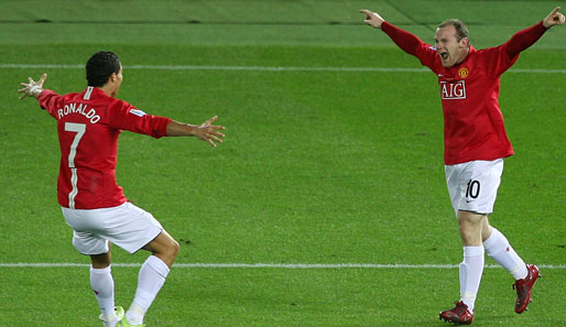 Wayne Rooney (r.) erzielte beim Finale der Klub-WM den 1:0-Siegtreffer für Manchester United