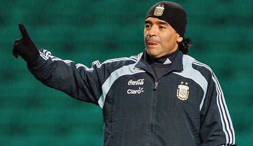 Diego Maradona trainiert seit 2008 die argentinische Nationalmannschaft