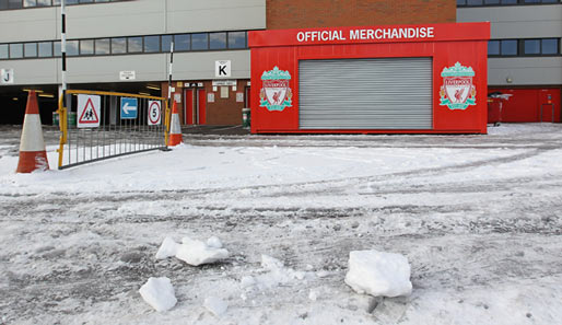 Schotten dicht in Liverpool: In England fielen sieben von zehn Spielen dem Winter zum Opfer