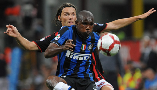 Spielen Samuel Eto'o (v.) und Marek Jankulovski in der Rückrunde gemeinsam für Inter?