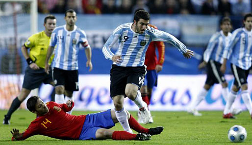 Gonzalo Higuain erzielte im argentinischen Nationaltrikot zwei Tore in drei Spielen