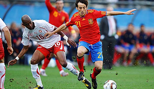 David Silva (r.) bestritt bei der WM einen Einsatz gegen die Schweiz
