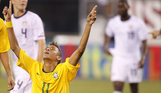 Neymar erzielte bereits in seinem Debüt für Brasiliens Nationalmannschaft einen Treffer