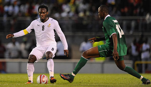 Michael Essien (l.) bestritt bislang 38 Länderspiele für Ghana