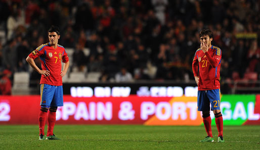 David Villa (l.) erzielte während der Weltmeisterschaft in Südafrika fünf Tore für Spanien
