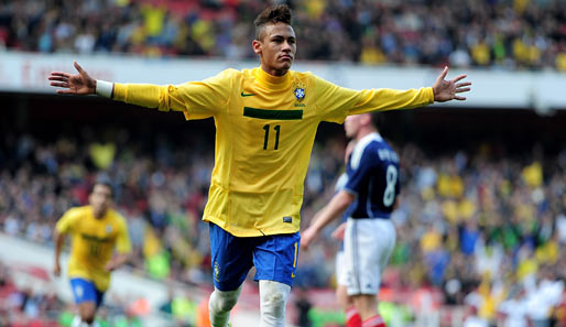 Neymar am vergangenen Sonntag: Bei Brasiliens 2:0 gegen Schottland erzielte er beide Tore
